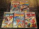 Lot Of 5 Iron Man Marvel Comic Books # 117 118 119 121 122 Bronze Age Series C5