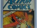 ACTION COMICS #10 CGC 4.5 3rd SUPERMAN Cover 1939 RARE Light Tan / Off White Pgs