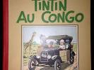 Herge Tintin au Congo A3 Dos Tissu Rouge 1941 Pages de garde Blanches RARISSIME.