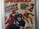 Avengers 4   CGC 3.0  1st Captain America Silver Age comic
