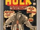 Incredible Hulk #1 CGC 4.0 (OW) 1st Appearance of the Hulk Avengers