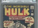 PRIMO:  Incredible HULK #1 FN- 5.5 CGC OW/W  UNRESTORED Kirby Lee Marvel comic