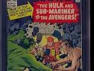 The Avengers #3 (Jan 1964, Marvel) CGC GRADED 6.0 FN INCREDIBLE HULK SUB-MARINER