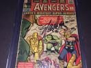 AVENGERS #1 (1963) UNRESTORED S.S. CGC GD/VG 3.0 OW PAGES STAN LEE SIGNED