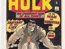 Hulk #1 CBCS 5.5 Marvel 1962 Fine- Avengers Thor Iron-Man Like CGC E12 cm
