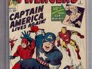 Avengers #4 CBCS 9.4 1964 NM 1st Captain America Silver Thor Like CGC F3 cm