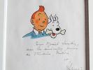 Hergé - Tintin - Dessin original couleur à l'encre de chine avec certificat 1968
