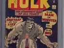 Incredible Hulk #1 CGC 5.0 OWW (1962) Terrific eye appeal