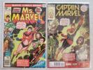 Ms. Marvel #1 (Jan 1977, Marvel) & Captain Marvel 10 (Ms Marvel 1 Cover Swipe)