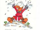 Disney Don Rosa Art Original Drawing Hand Drawn Happy Uncle Scrooge In Money Bin