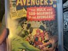 Avengers 3, 1964, CGC 7.0, First Sub-Mariner & Hulk Team Up,