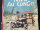 Album Tintin Au Congo EO 1946 Casterman Titre Bleu dos rouge rare B1