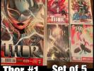 Thor #1 (2014) / Mighty Thor #1 / A-Force #1 / Spider-Gwen #1 / Thor #8 Set Of 5