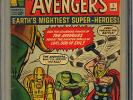 Avengers #1 Origin & 1st App. Silver Age Marvel Iron Man Hulk Comic 1963 CGC 3.0
