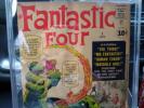 1961 First Appearance Marvel Fantastic Four #1 CGC Grade 5.0 Stan Lee/Jack Kirby