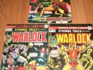 Marvel Comics Strange Tales w Warlock 1975 Lot issues 178 180 181 F Jim Starlin