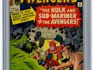 Avengers #3 CGC 8.0 OW/W Iron Man Thor Giant-Man Hulk Marvel Silver Age Comic
