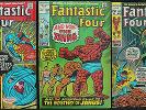Fantastic Four 106, 107 & 108 3 x1971 early bronze age Marvel Comics Final Kirby