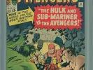Avengers 3 CGC 9.0 VF/NM OW/W 1st Hulk Sub-Mariner Team-Up Fantastic Four X-Men