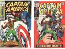 Captain America #117 1st Falcon Very Fine VF, #118  FN- Lot/Set Sept/Oct 1969