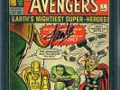Avengers #1 CGC 5.0 1963 STAN LEE Signature Iron Man Thor Hulk cm