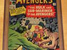 Marvel Comics AVENGERS #3 - Hulk & Sub-Mariner - CGC 5.0 VG/Fine