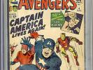 Marvel Avengers # 4 CGC 3.0 Captain America  3/1964