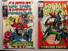 Captain America five comic lot, 116, 118,132, 133, 136 2nd app black falcon