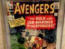 Avengers #3 CGC 5.0  1964 1st Hulk & Sub team up X-Men/Spider-man/FF Cameo  KEY