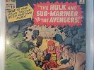 Avengers #3 CGC 2.0 1964 1st Hulk & Sub team up X-Men/Spider-man/FF Cameo KEY