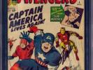 AVENGERS #4 CGC 3.5 SS STAN LEE 1ST SILVER AGE CAPTAIN AMERICA CGC #1205293006