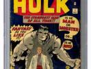 Incredible Hulk #1 CGC 3.5 Unrestored Avengers Iron man Captain America Thor 100
