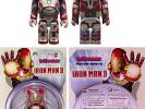 Medicom Marvel IRON MAN 3 Movie Mark XLII/Mk 42 100% Bearbrick Action Figure