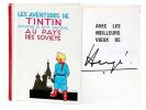 Tintin, carte de voeux de 1981 : mini-album TBE dédicacé et signé HERGE