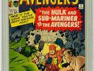 Avengers #3 CGC 8.0 Early Silver Marvel Comics Hulk Sub-Mariner Team Up AMAZING