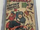 Avengers  4     CGC Graded 3.5   1st Silver Age App of Captain America   1964