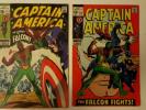 Captain America #117 118 MARVEL 1969 1st 2nd App Falcon. VG+ & F-, 4.5 & 5.5
