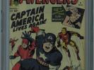 AVENGERS #4 CGC 6.0 1ST SILVER AGE CAPTAIN AMERICA LT/OW PAGES 1964