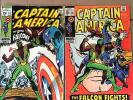 Captain America #117 & #118 lot First Falcon Marvel, Stan Lee Silver-Age 1968