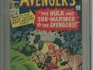 Avengers #3 (CGC 7.0) OW/W pgs; 1st Hulk and Sub-Mariner team-up; Kirby (c#12921