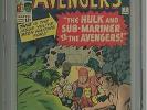 Avengers #3 (CGC 4.0) C-O/W p; 1st Hulk and Sub-Mariner team-up; Kirby (c#13272)