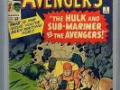 Avengers #3  CGC GRADED 4.5 - vs Hulk and Sub-Mariner
