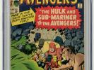 THE AVENGERS #3 CGC 5.0 OW/W 1st Hulk and Sub-Mariner Team-Up