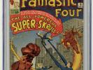 FANTASTIC FOUR #18 CGC 3.0 OW/W Origin & 1st App Super-Skrull, FP Ad Avengers #1
