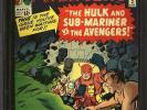 Avengers 3 cgc 7.0 OW/W Silver Key Marvel Comic 1st Hulk/Subby Team Up IGKC L K