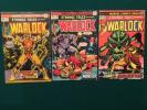 3x Marvel Comic Strange Tales Comic Books Warlock 1975 Issues #178, 180 & 181