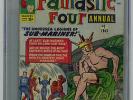 Fantastic Four Annual #1 CGC 4.0 ORIGINAL OWNER Marvel Comic KEY 1st Atlantis