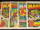 MIGHTY WORLD OF MARVEL #1,2,3,4,5 marvel uk 1972 hulk, spiderman, fantastic four