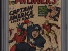 AVENGERS #4 CGC 3.5 Off White Pages Kirby Art 1st Silver Age Captain America