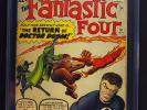 Fantastic Four 10, CGC 4.0 (A), CR-OW Pages, Doctor Doom, Lee/Kirby, 1/63